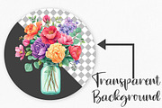 watercolor Flowers in jar Clipart, an Illustration by Canvas Craft (Thumbnail 2 of 6)