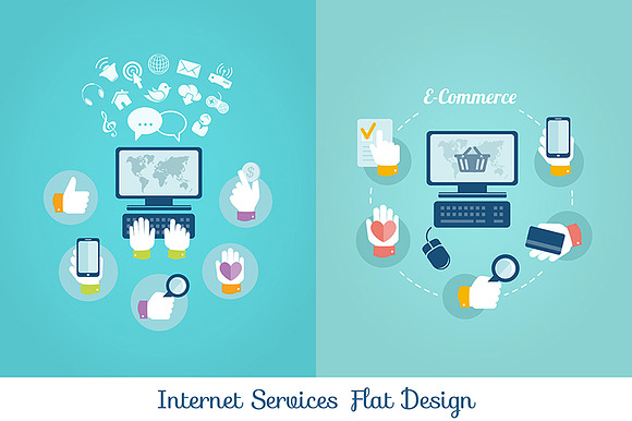 Business And Finance Icons Flat Desi