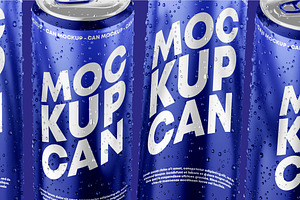 Glossy Metallic Can Mockup Set