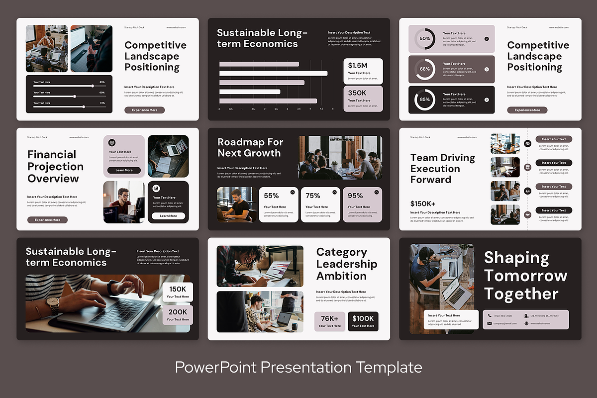Brown White Startup Pitch Deck, a Presentation Template by Sixtemp (Photo 3 of 3)