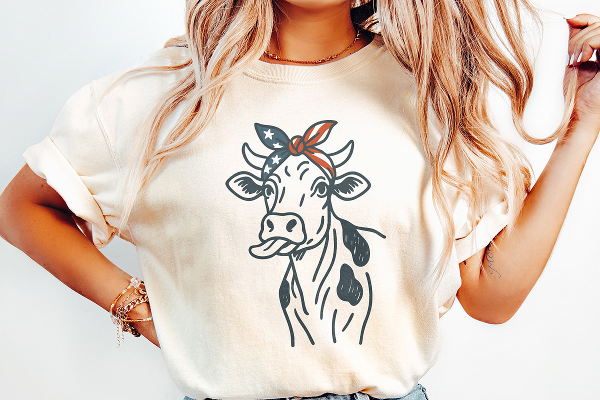 4th of July Highland Cow PNG, an Illustration by SharpMarketplace (Photo 2 of 9)