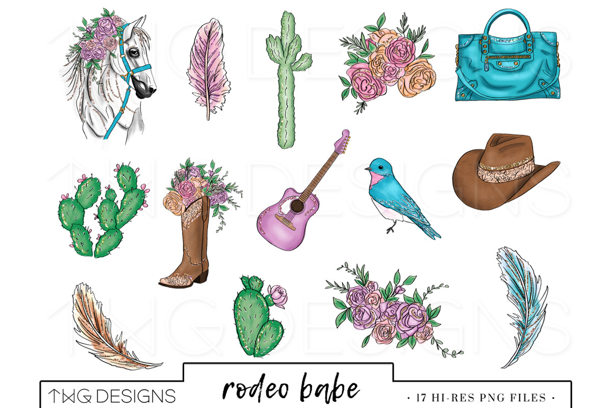 Fashion Girl Country Chic Clip Art, an Illustration by TWG Designs