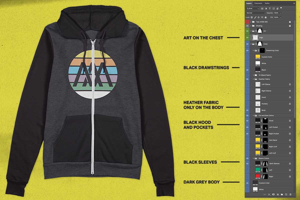 Zip-Up Hoodie Merch Mockup, a Merchandise Mockup by Brent Galloway (Photo 5 of 5)