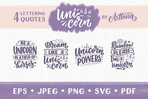 Unicorn Lettering Quotes