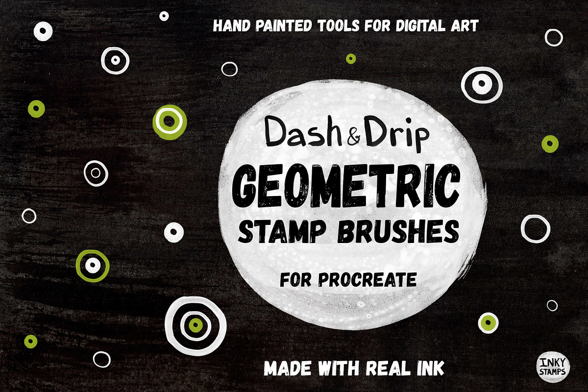 Geometric Stamp Brushes - Procreate, a Brush Add-On by INKY STAMP BRUSHES (Photo 1 of 10)