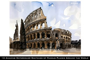 World famous places collection, an Illustration by SketchArtStudio (Thumbnail 7 of 9)