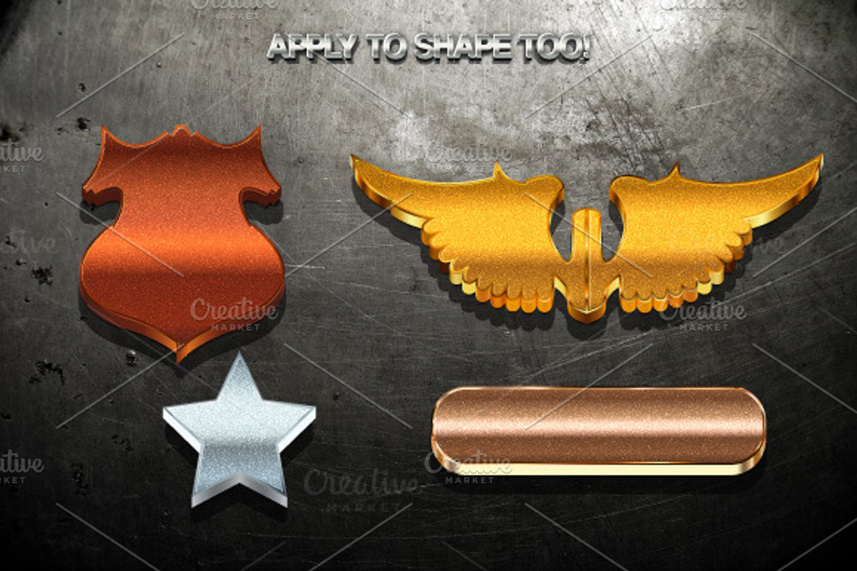 Metal Graphic Styles for Illustrator, a Layer Style Add-On by Vector Galore (Photo 4 of 4)