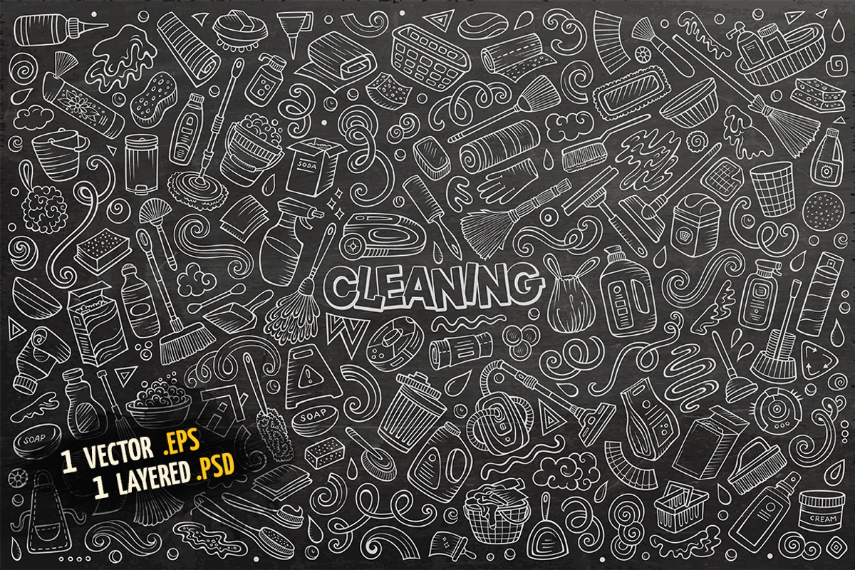Cleaning Objects & Symbols Set, an Object Graphic by BALABOLKA (Photo 4 of 4)