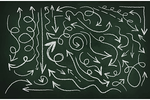 Arrows drawn on the board. vector, an Education Illustration by Nenahliadava Design
