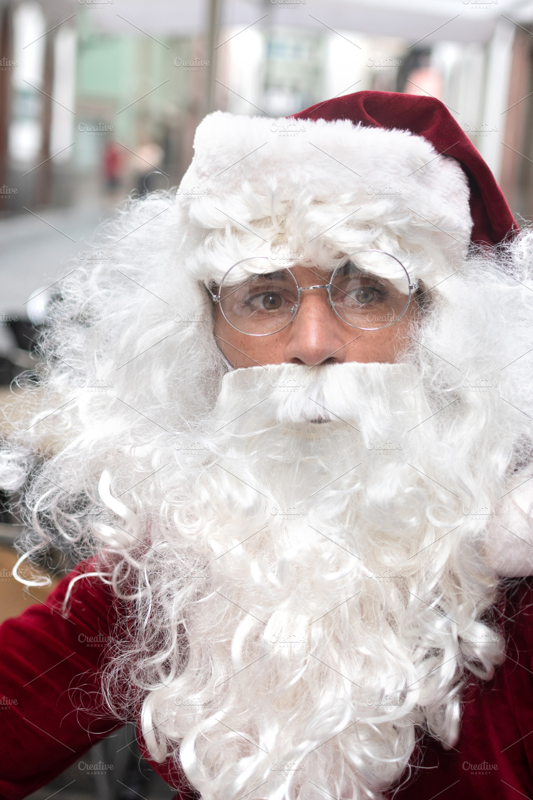 Close up portrait of Santa Claus looking at camera, a Holiday Photo by etorres69