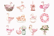 Watercolor Pink Goose Clipart, an Illustration by Design Market (Thumbnail 3 of 5)