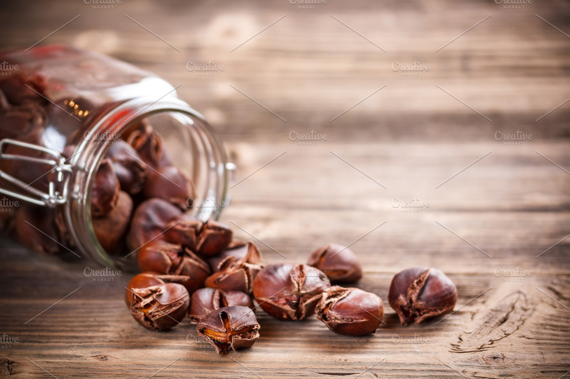 Roasted chestnuts stock photo containing autumn and background