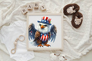 Watercolor Patriotic Eagles Clipart, an Animal Illustration by Craft Nest (Thumbnail 3 of 4)