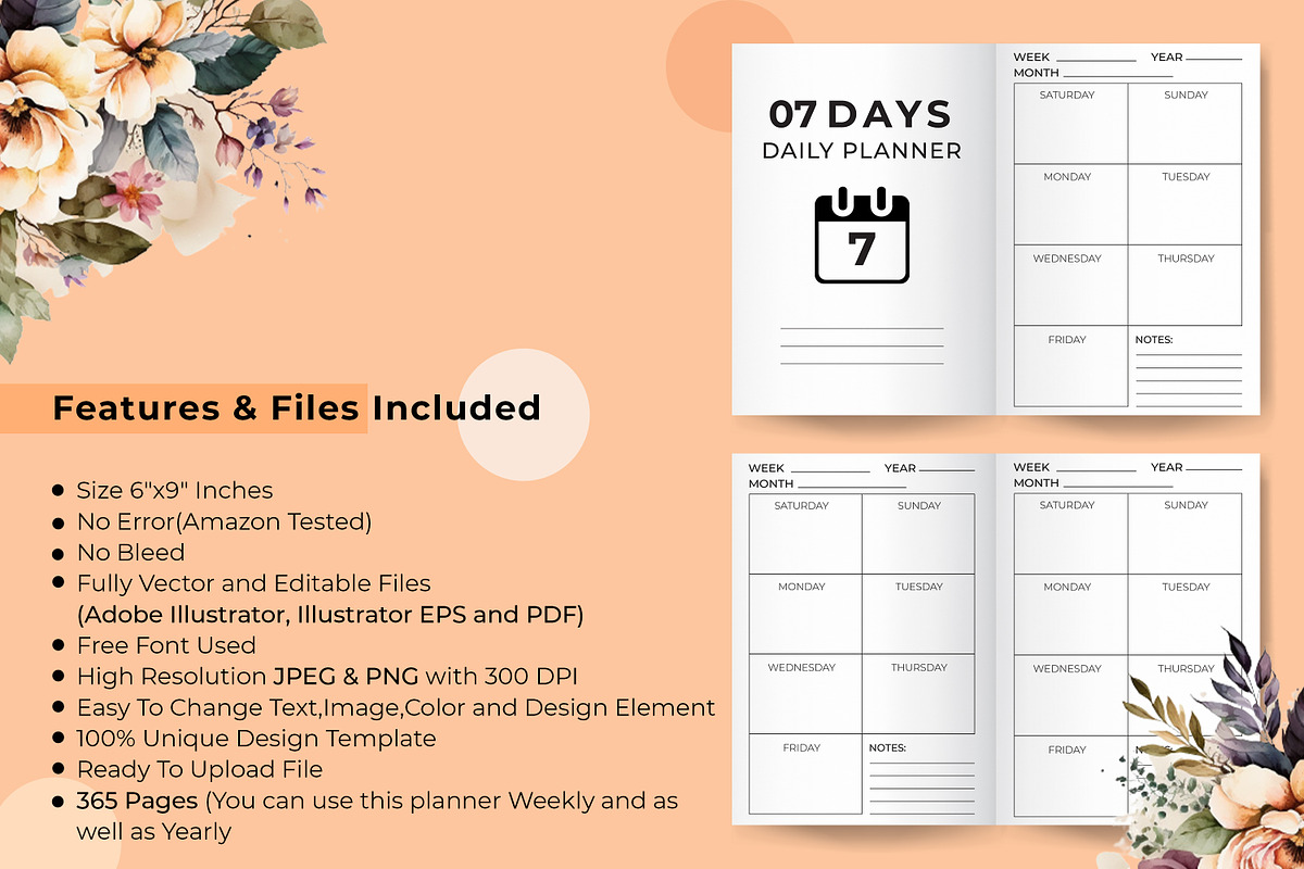 07 Days Daily Planner, a Stationery Template by Hurairagraphics (Photo 3 of 4)