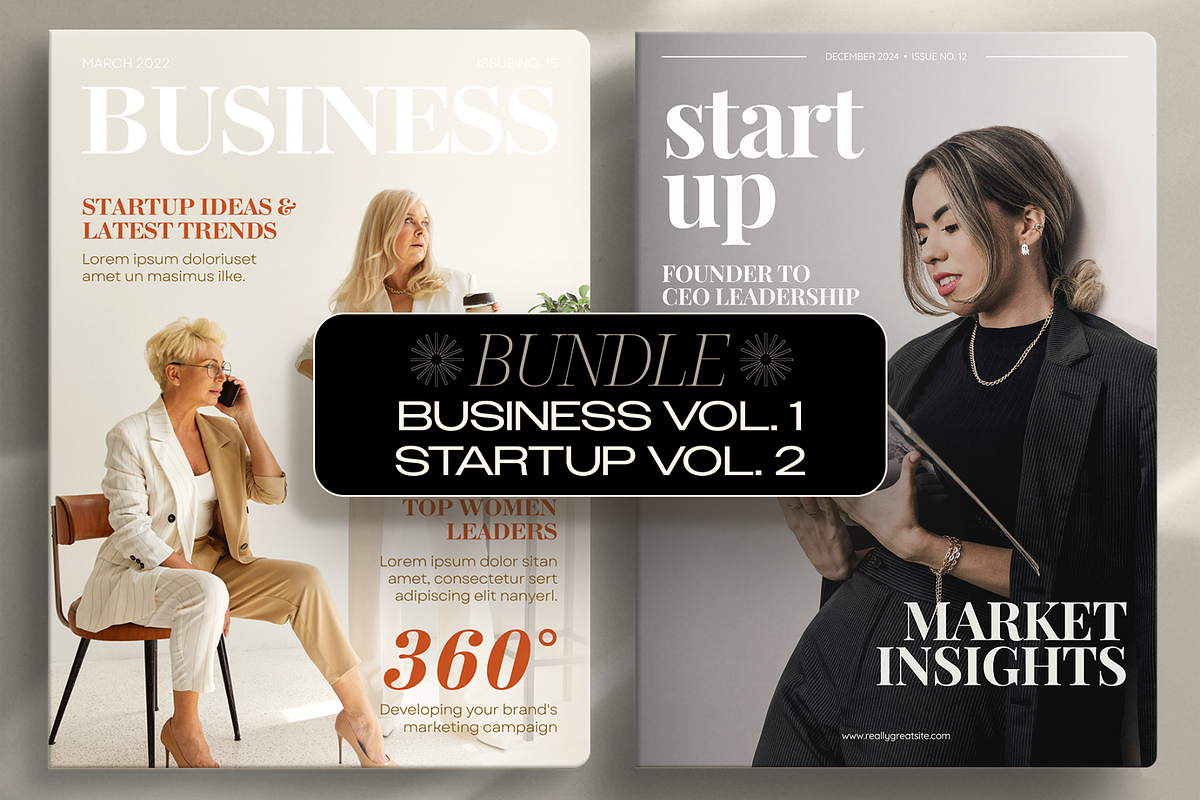 Business & Startup Magazines Bundle, a Magazine Template by Creatif Foundry (Photo 1 of 9)
