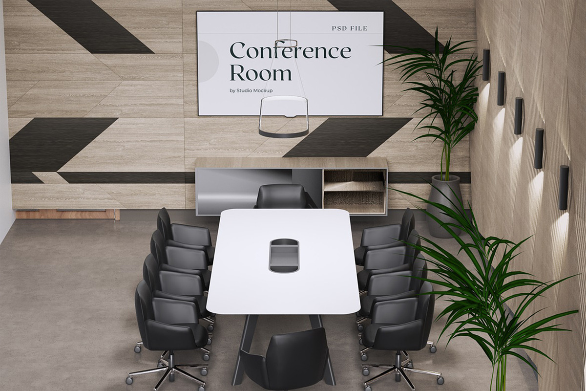 Conference Room Mockup, an Advertising Mockup by HanaSaka_Studio (Photo 4 of 5)
