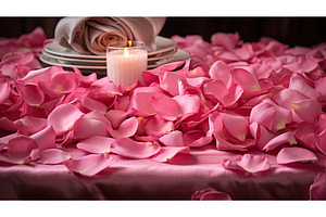 trail pink rose petals ai generated, a Background Photo by pikepicture
