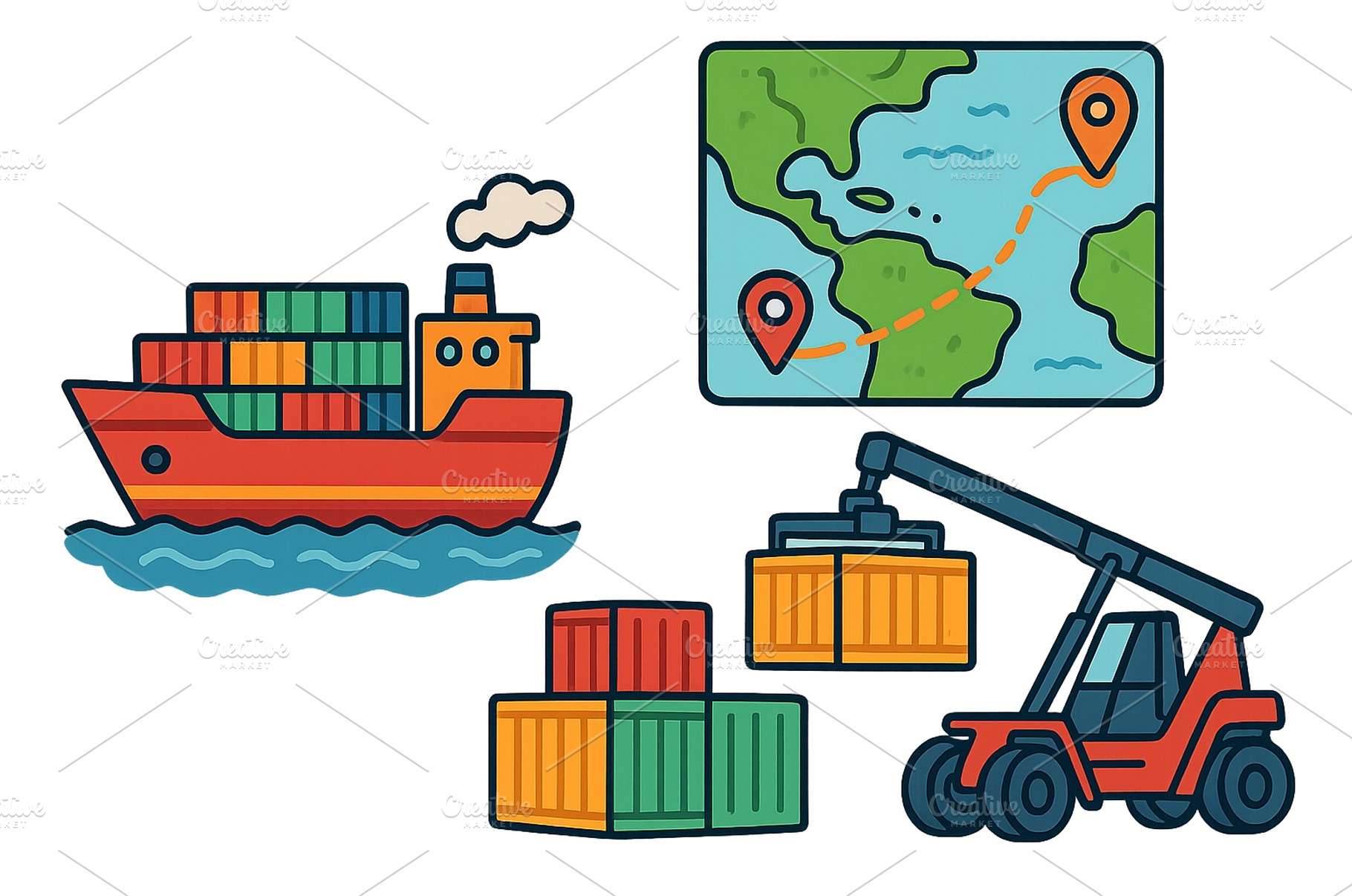 Shipping and logistics with, a Transportation Photo by ZinetroN