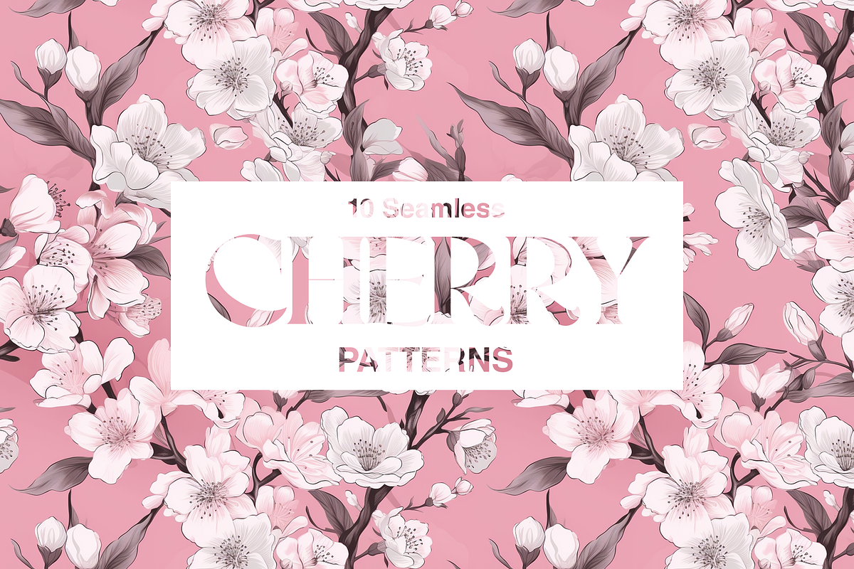 10 Cherry Blossom Patterns, a Pattern Graphic by Motifs (Photo 9 of 12)