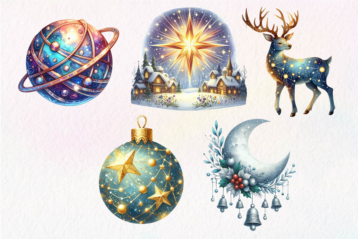 Celestial Christmas Clipart, an Illustration by Dream Creation (Photo 7 of 7)