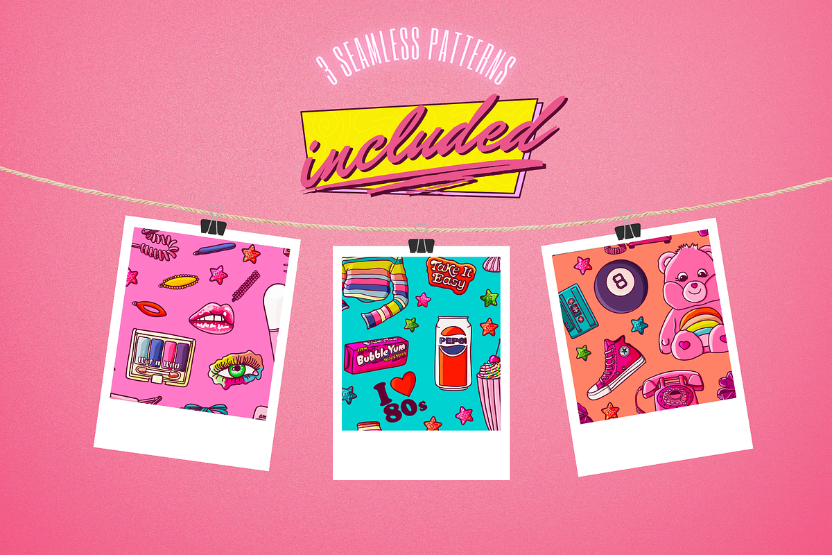 Teenage Girl of the 80's Clipart Set, an Illustration by CherithDrawsThings (Photo 3 of 6)