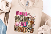 Half Mom Half Coffee PNG, Retro Mama, a Graphic by Vector Portal (Thumbnail 3 of 8)