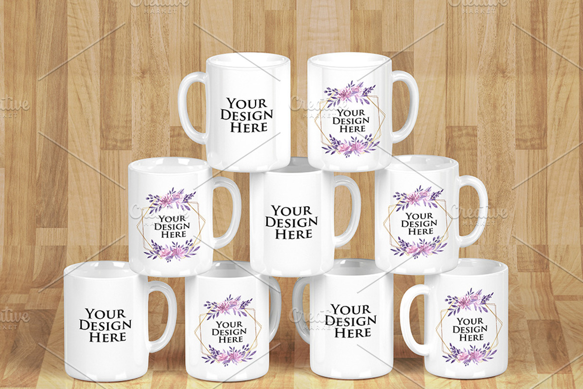 Set 3 scene - Stacked Mugs Mockup, a Product Mockup by Milan Mockup (Photo 1 of 10)