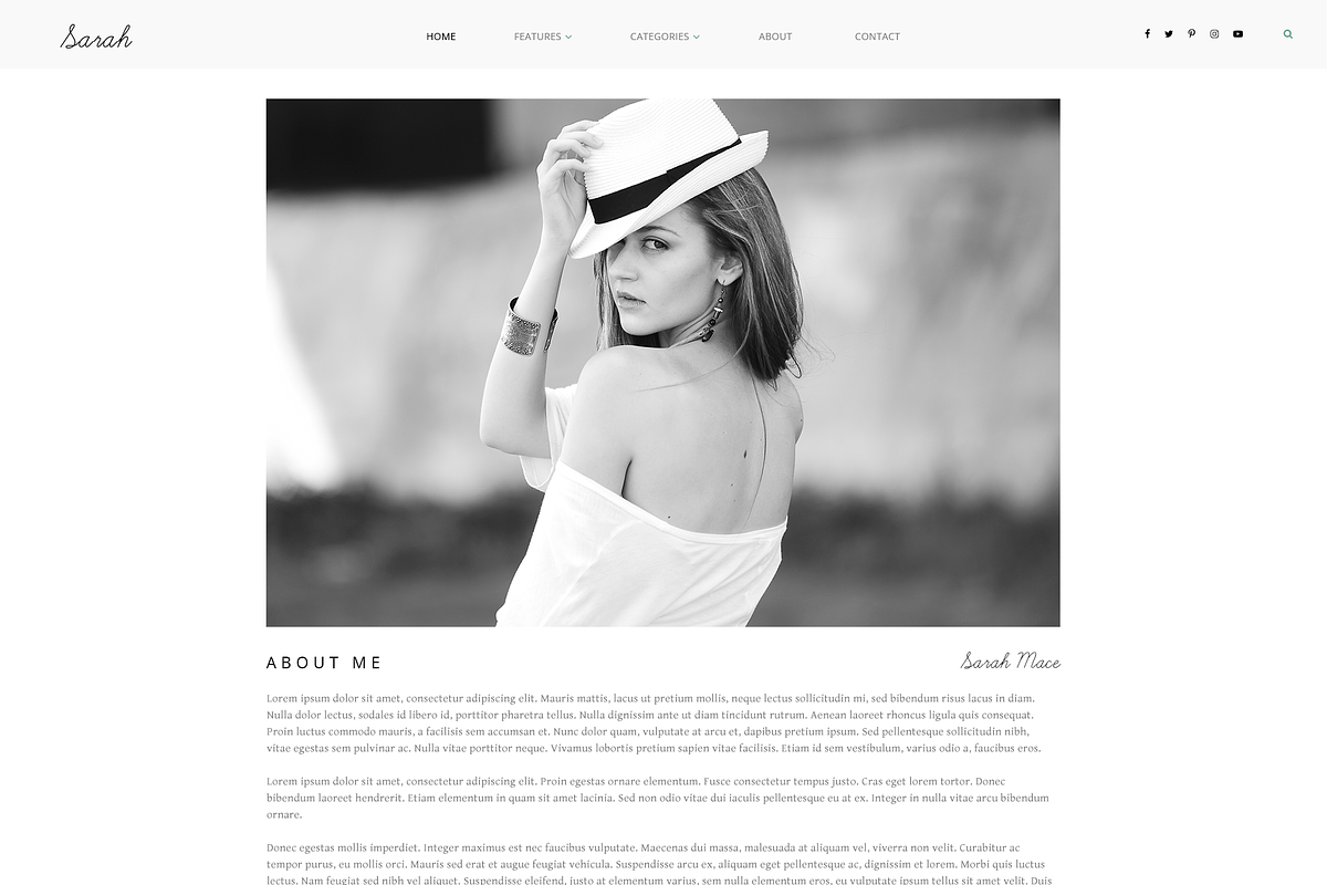 Sarah PSD Blog Theme, a Websites & App Template by thematica (Photo 9 of 11)