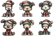 Christmas Cute Dog Clipart, an Illustration by DreamArtGraphic (Thumbnail 6 of 6)