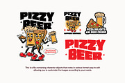 Retro Pizza Beer Illustration, a Food Illustration by Decoconio Design (Thumbnail 2 of 3)