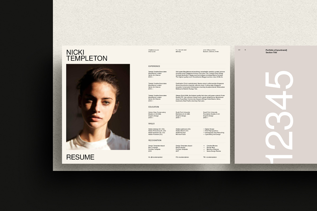 Neue Portfolio and Resume, a Brochure Template by T E M P L Y (Photo 5 of 13)