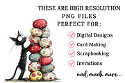 Whimsical Easter Black Cat Clipart, an Illustration by OK Design (Thumbnail 4 of 6)