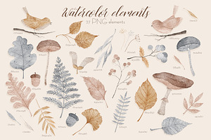 Pastel Autumn Pattern Elements