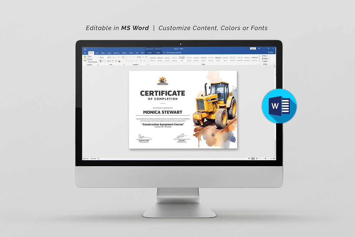 Equipment Operator Certificate, a Stationery Template by DesignDevisers (Photo 9 of 10)