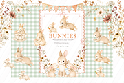 Cute Bunny Bundle Gingham Clipart, an Animal Illustration by Sunflower Day Love (Thumbnail 1 of 4)