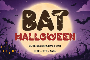 Bat Halloween - Decorative Font