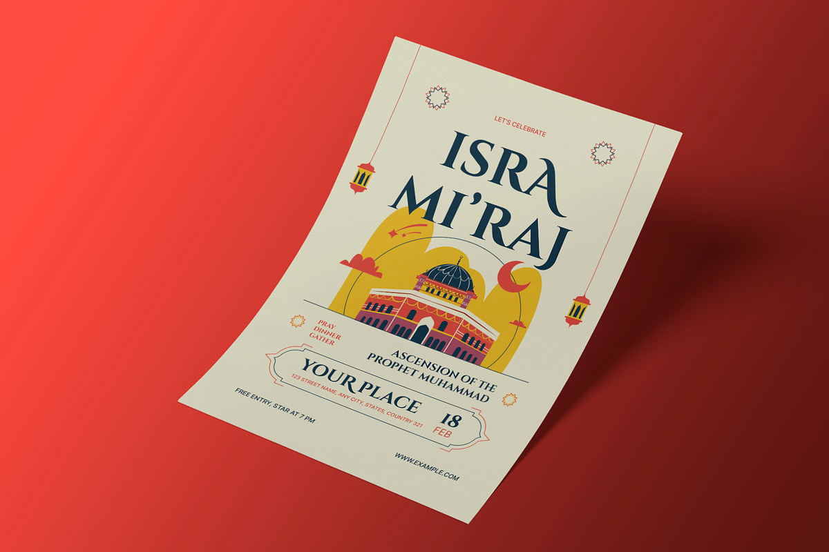 Isra Miraj Flyer Creative Clean, a Flyer Template by Neermana (Photo 2 of 4)
