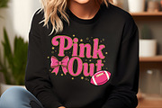 Preppy Pink out Football Bow Png, an Illustration by SinaCreation (Thumbnail 4 of 7)