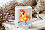 Funny Chicken Clipart Crazy Chicken, an Illustration by Watercolor design (Thumbnail 6 of 6)
