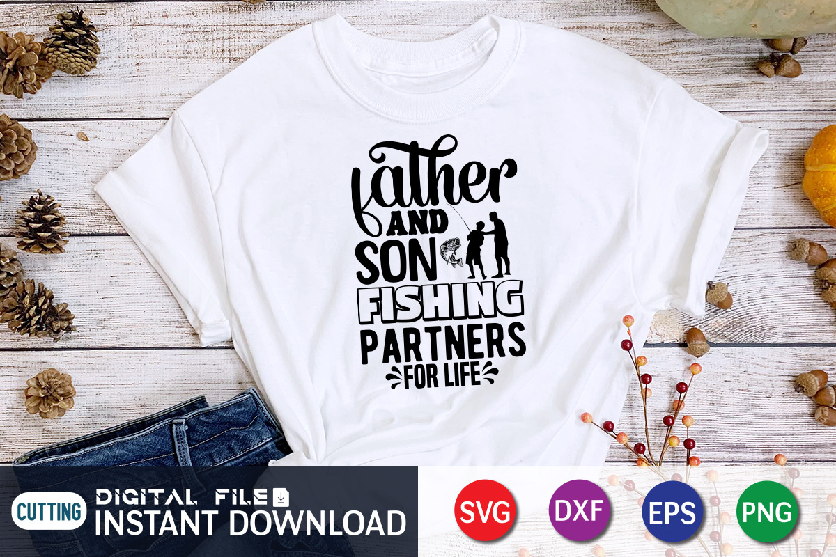 Father and Son Fishing Partners for, an Animal Illustration by SVGCuteShop (Photo 2 of 3)