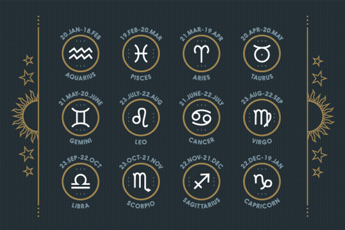 Thin line zodiac icons set, an Icon by painterr (Photo 3 of 4)