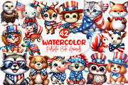 Patriotic Cute Animals Clipart, an Illustration by Designworld (Thumbnail 1 of 6)