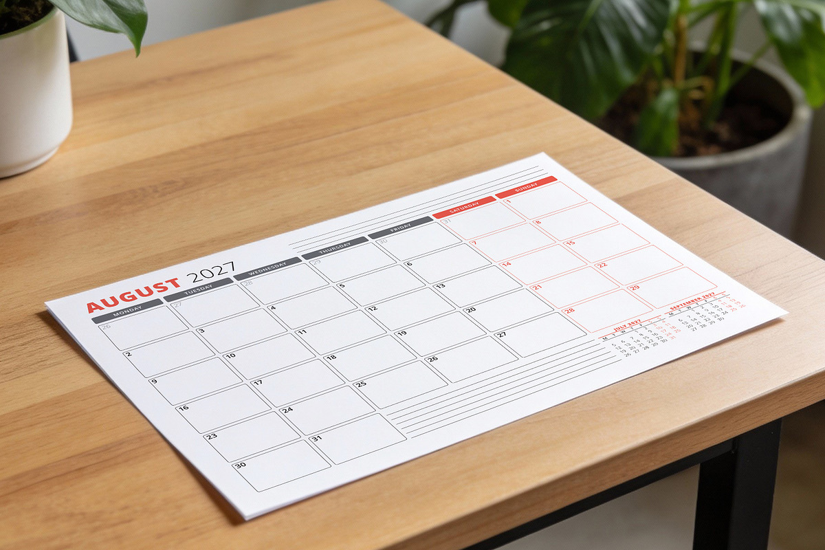 Monthly Planner 2027 (MP038-27-M), a Stationery Template by mikhailmorosin (Photo 3 of 4)