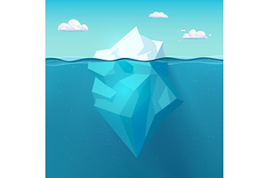 big iceberg at sunny day cartoon, an Illustration by IfH