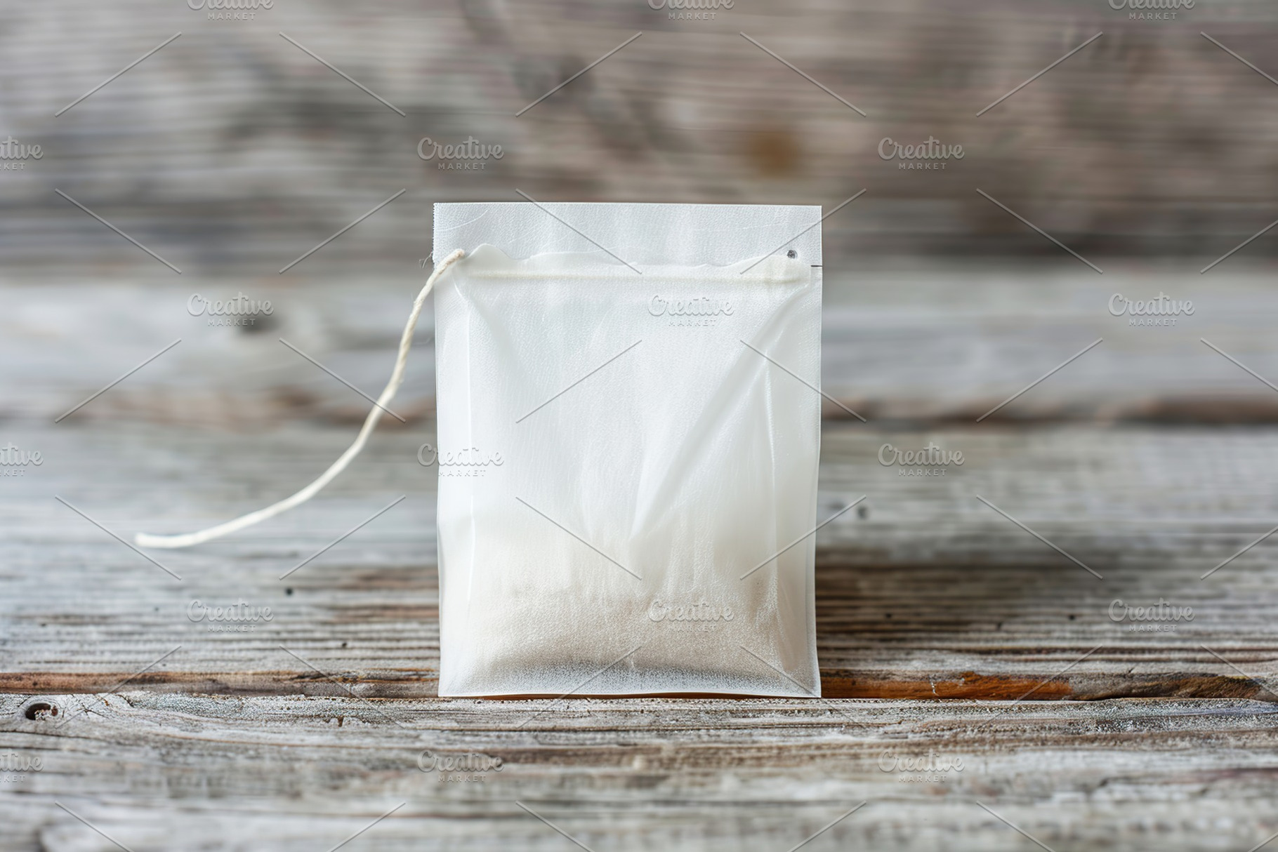 Teabag on wooden table, a Food & Drink Photo by AlyaAnd