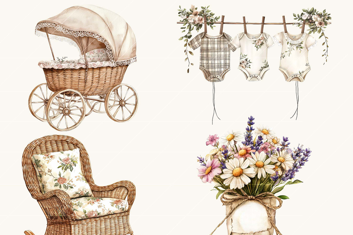Mom and Newborn Baby Clipart, a Person Illustration by BusyDaydesign (Photo 6 of 9)