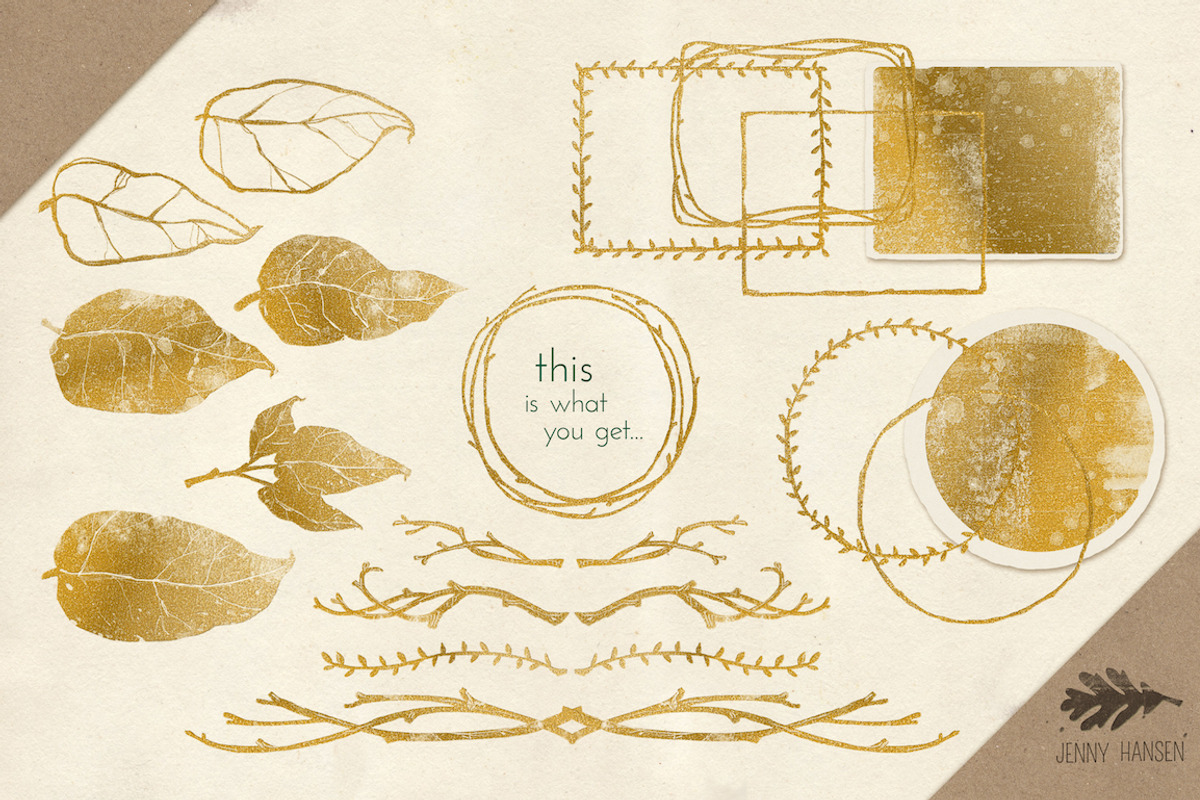 Graphics Bundle: Gold Leaves, a Templates & Theme by Jenny Hansen Suites (Photo 2 of 5)