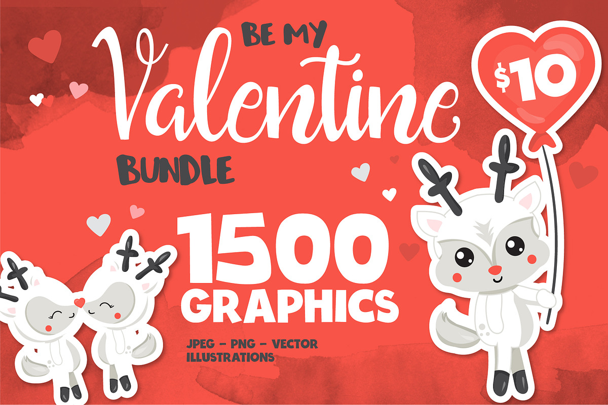 Mega Valentine graphics bundle, an Illustration by PrettyBundles (Photo 1 of 5)