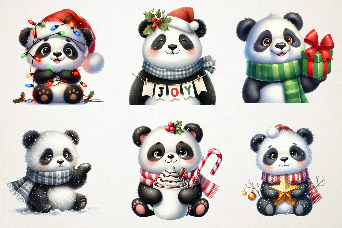 Christmas Cute Panda Sublimation, an Illustration by RobertsArt (Photo 7 of 7)
