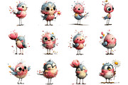 Whimsical Spring Bird Clipart, an Illustration by Designking (Thumbnail 2 of 5)